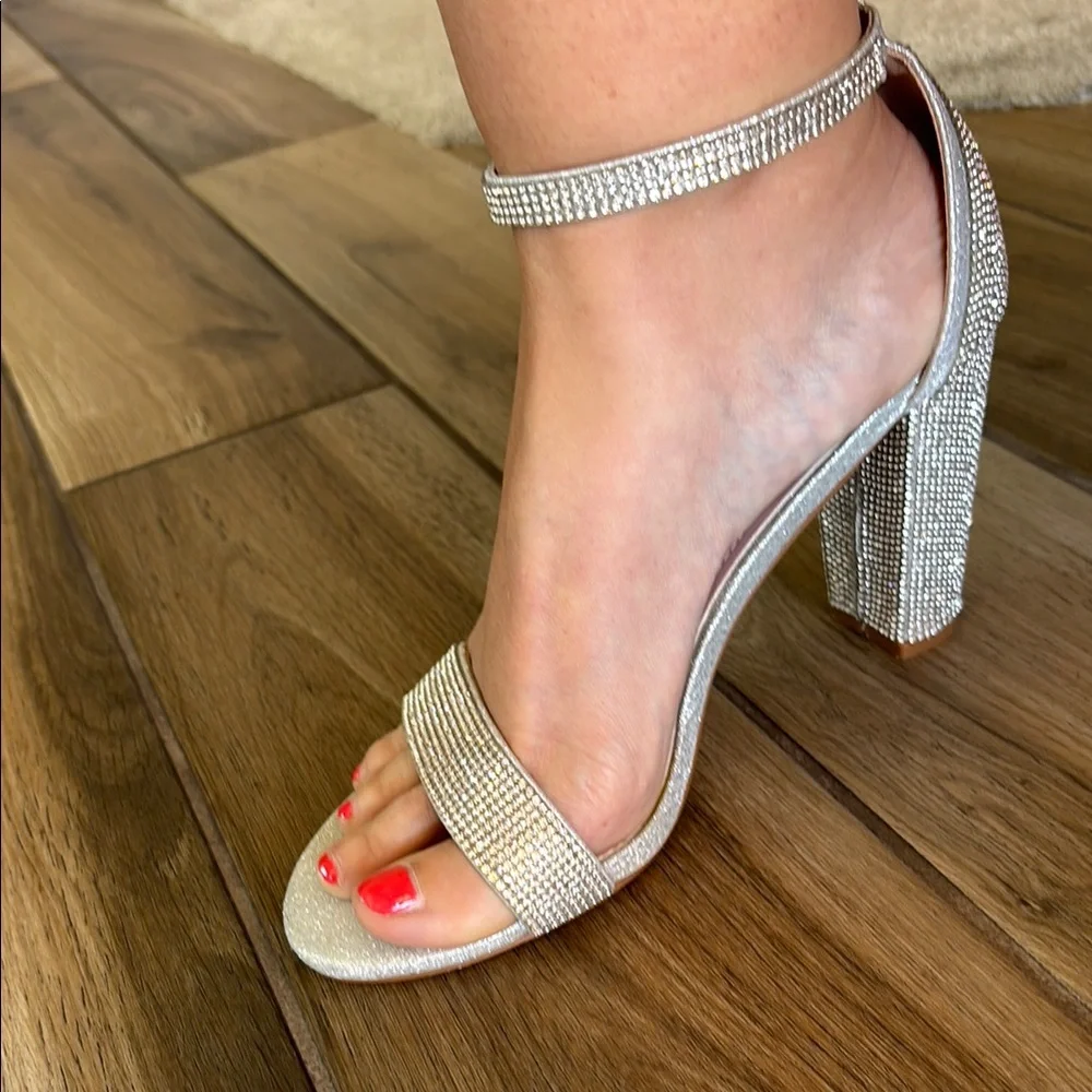 Bling Ankle Strap Heels Size 9 - Picture 9 of 10